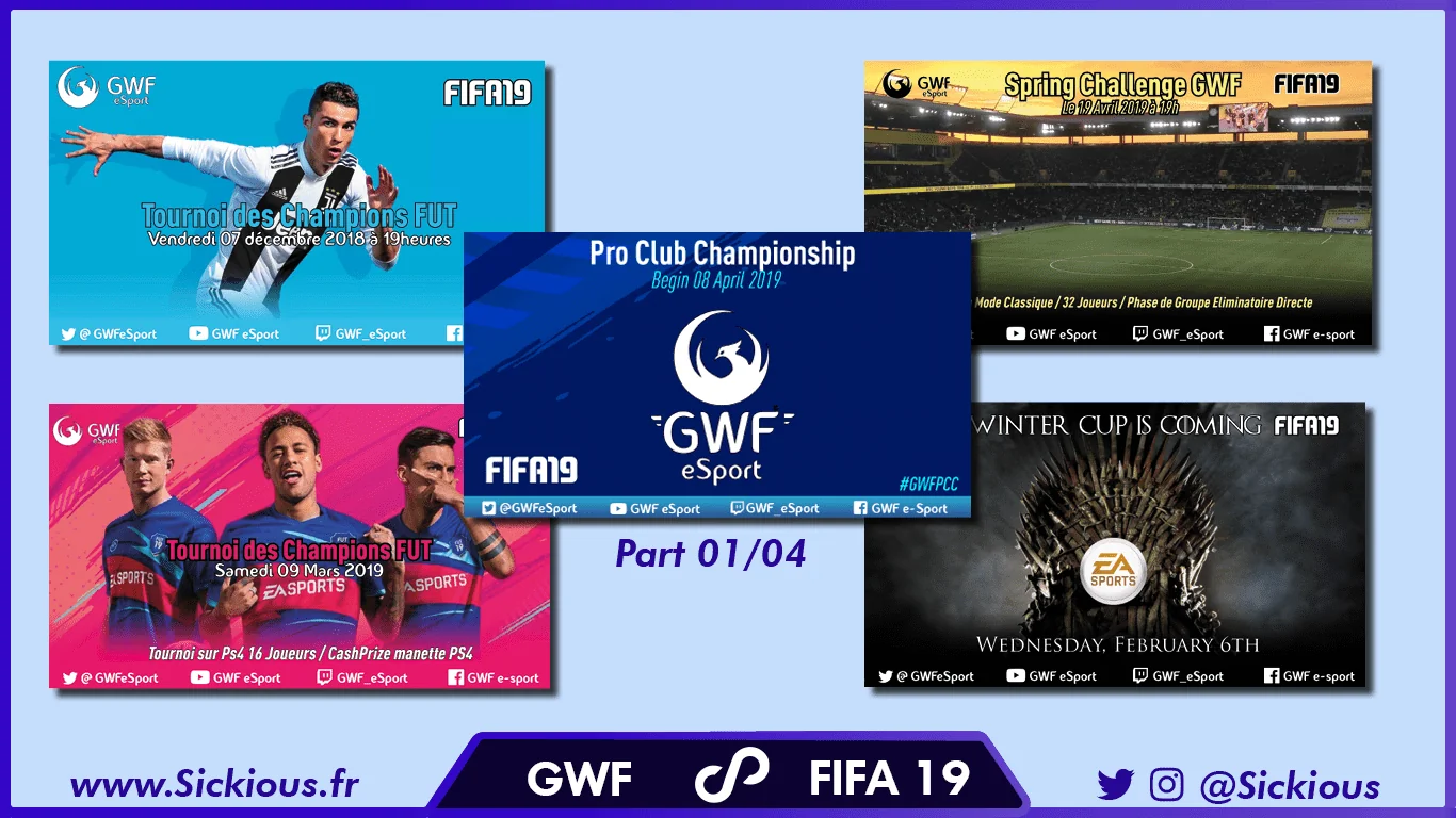 GWF eSport visuel FIFA 19 — Design Graphique — Sickious
