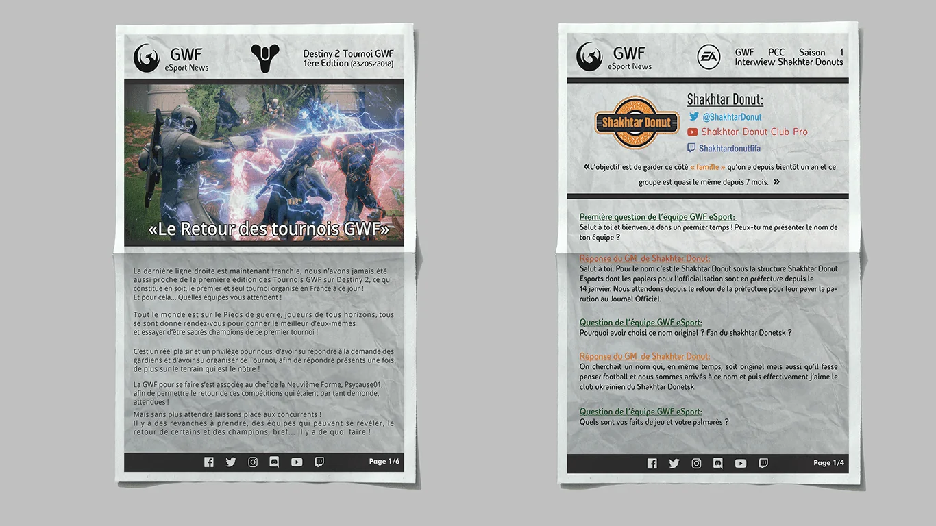 GWF eSport article de presse — Design Graphique — Sickious
