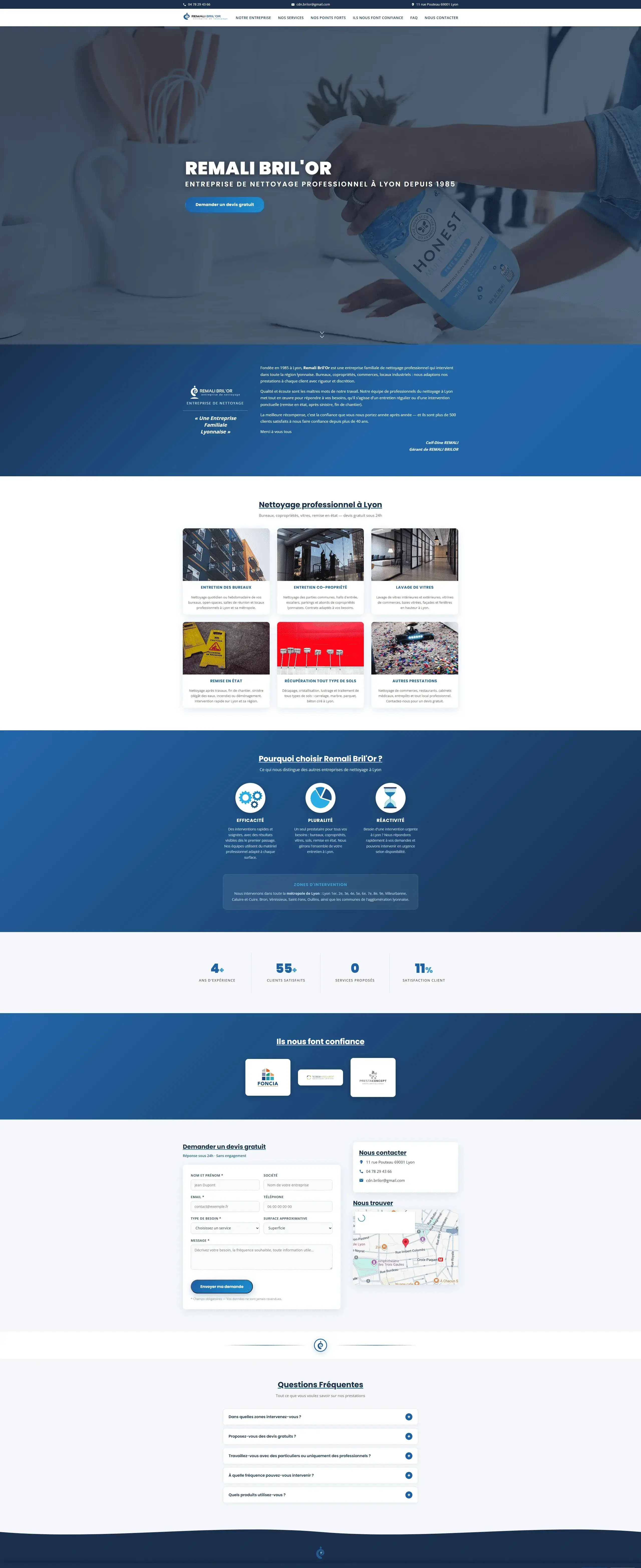 Création site web Remali Brilor, vue défilante — Sickious